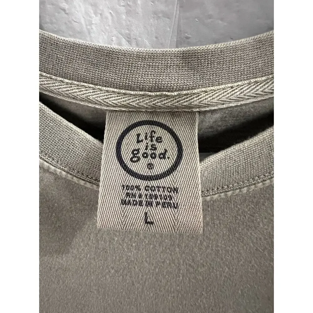 Life Is Good Green Men’s Lucky Dog Graphic Print Short Sleeve Tee Sz L - Picture 3 of 5